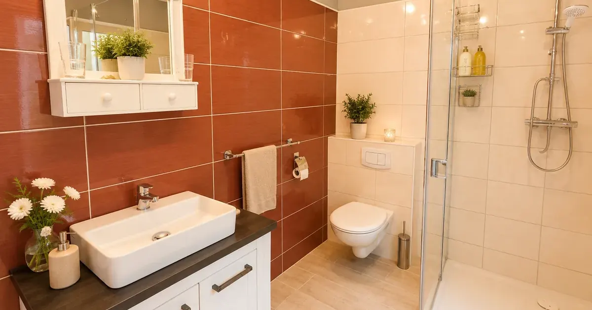 Bad mit Waschbecken im Haus Oase